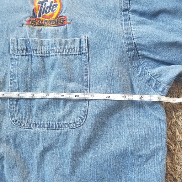 Men's Vtg. Tide Racing Denim Button Down - Picture 5 of 8